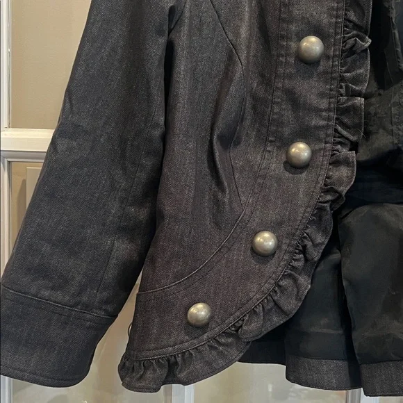 JohnPaulRichard Black Ruffled Blazer - Picture 3 of 9